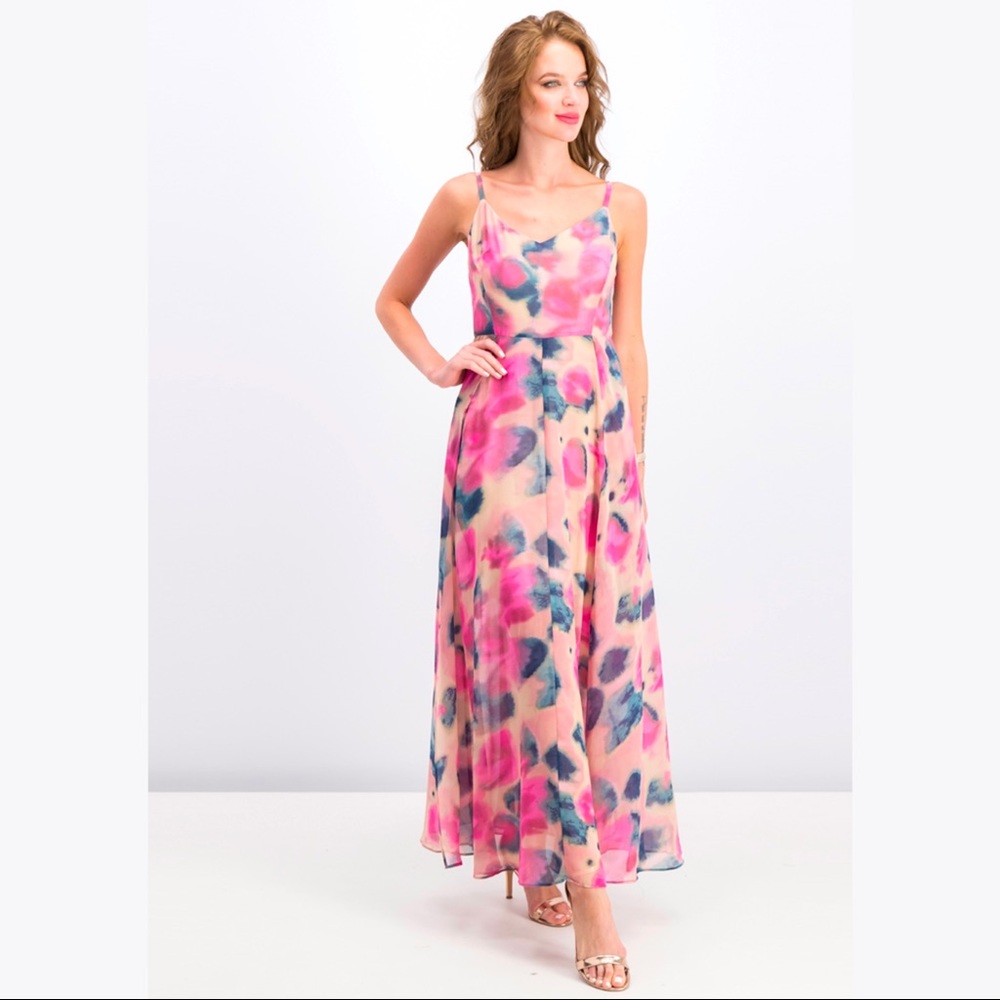 Rachel Roy Beautiful Pink Rainbow Maxi Dress